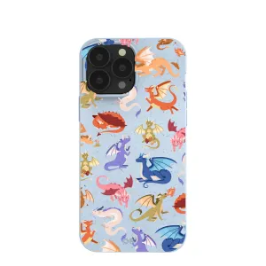 Elegant Touch Minimal Build Texture Powder Blue Dragon Cuties iPhone 13 Pro Max Case