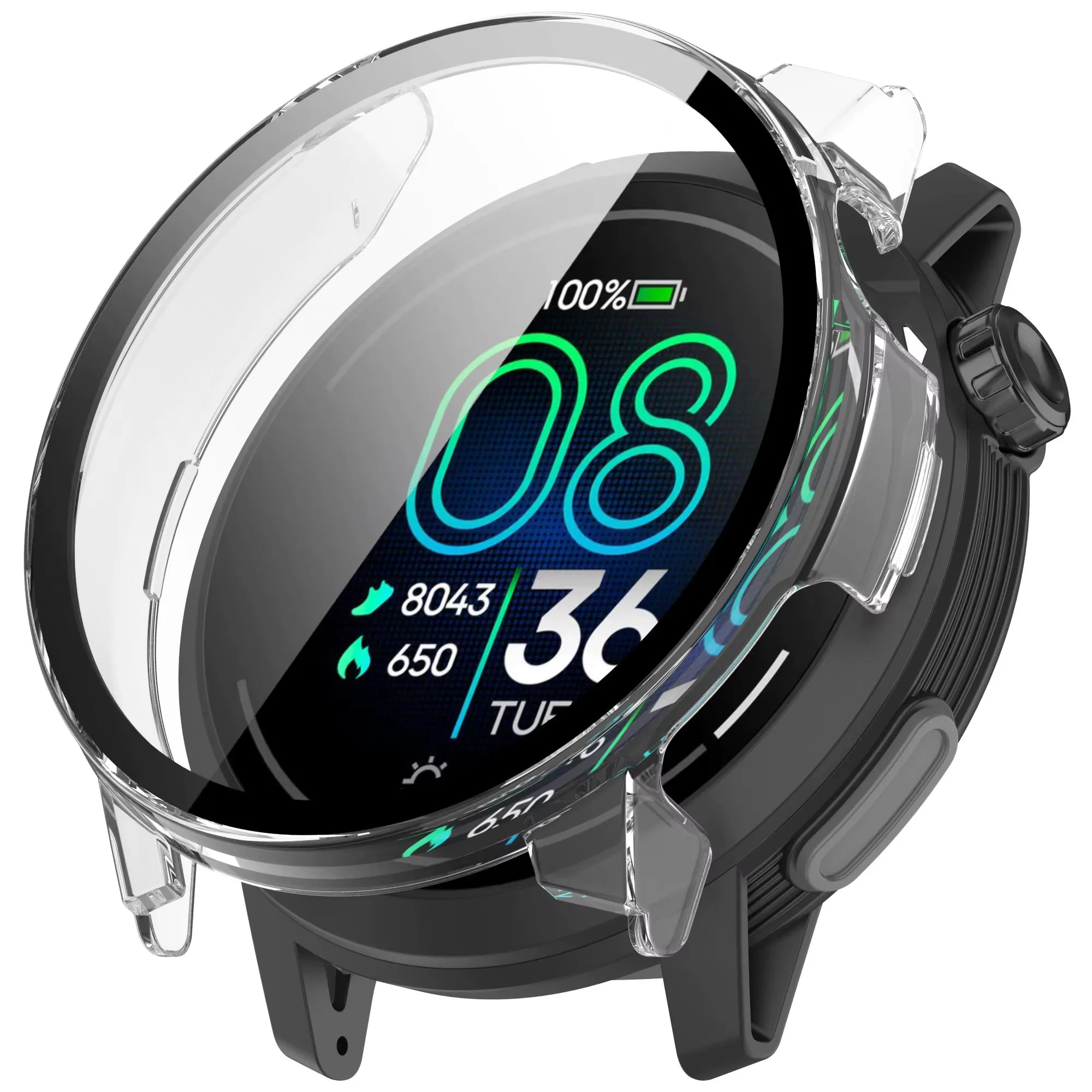 Workwear Compatible Coros Pace Pro PC Case with Glass (Transparent)