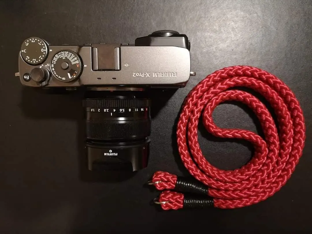 Flat Burgundy Acrylic Camera Strap Women Lanyard