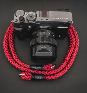 Flat Burgundy Acrylic Camera Strap Rubber Coated