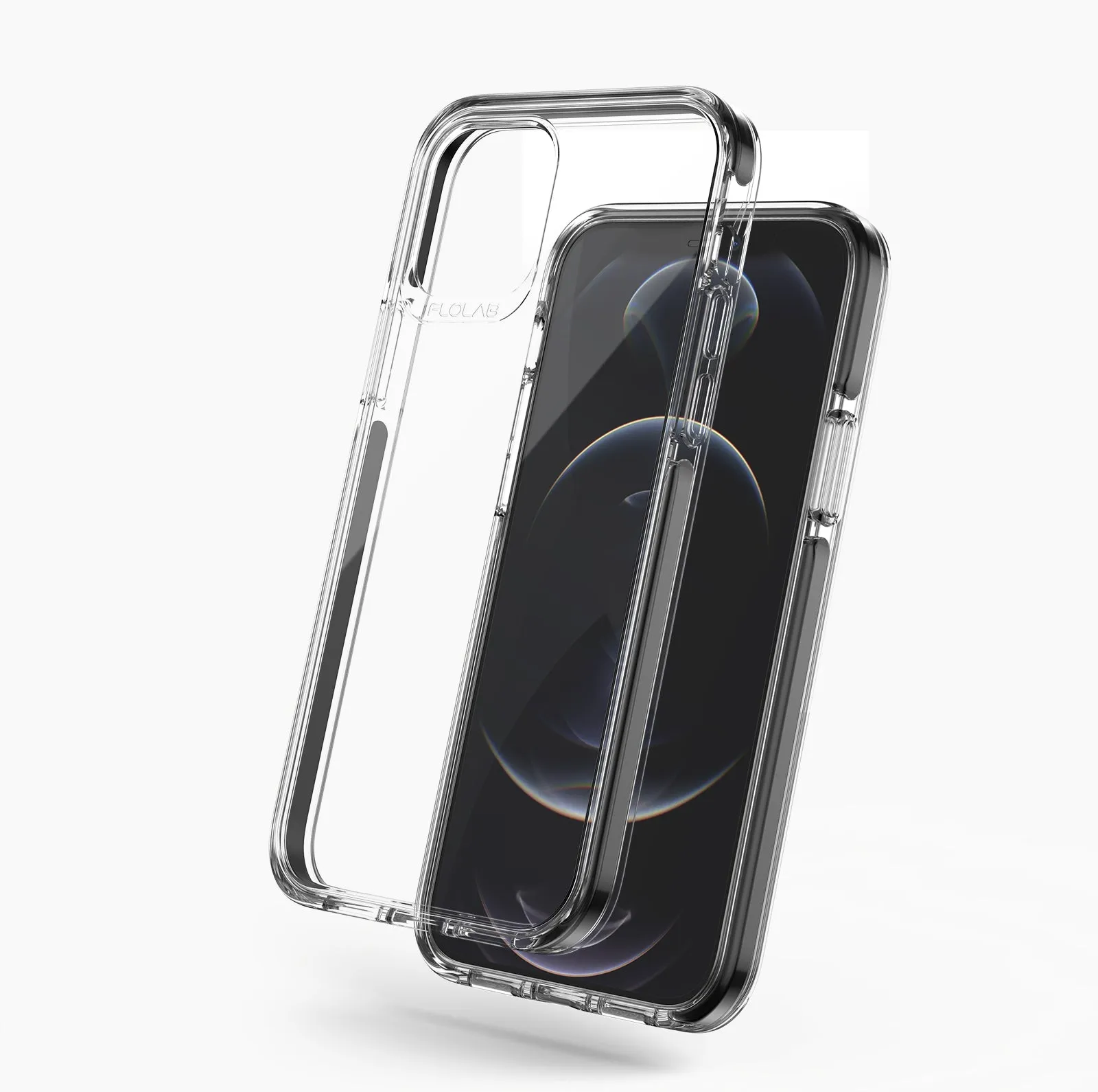Black Case for iPhone 12 mini TAFFYCA Series Crystal Clear Shield