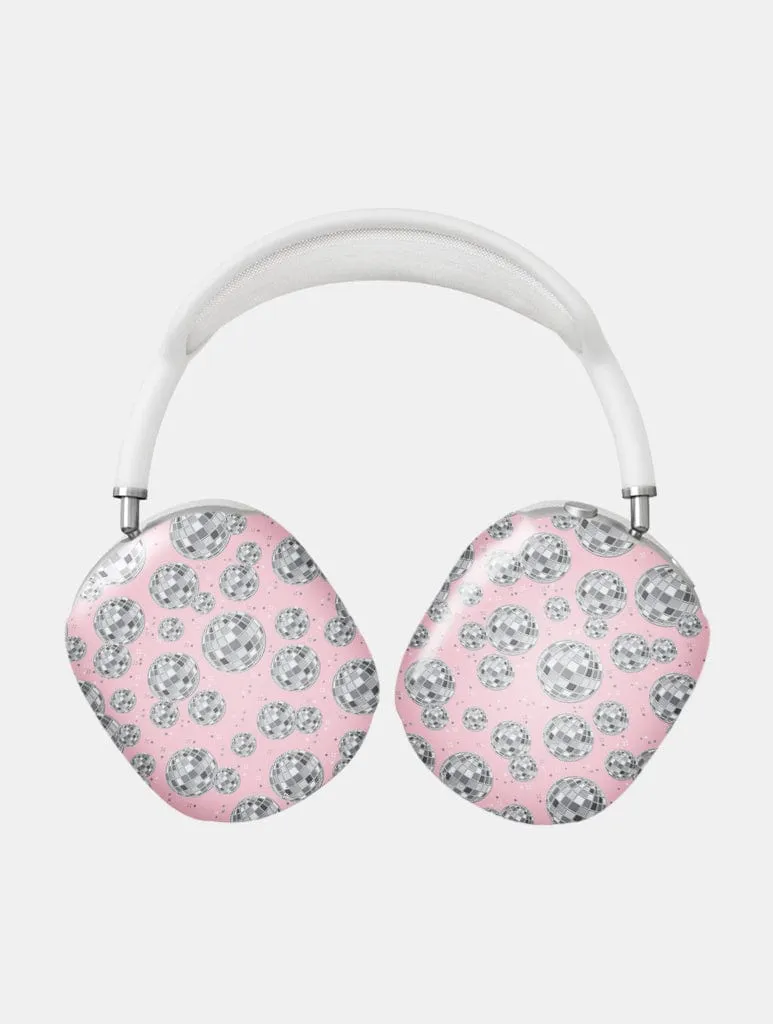 Disco Ball Repeat AirPods Max Case in Gloss compact handmade gradient leather travel shell