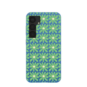 Soft Protection Edge Electric Blue Flower Child Samsung Galaxy S25 Case