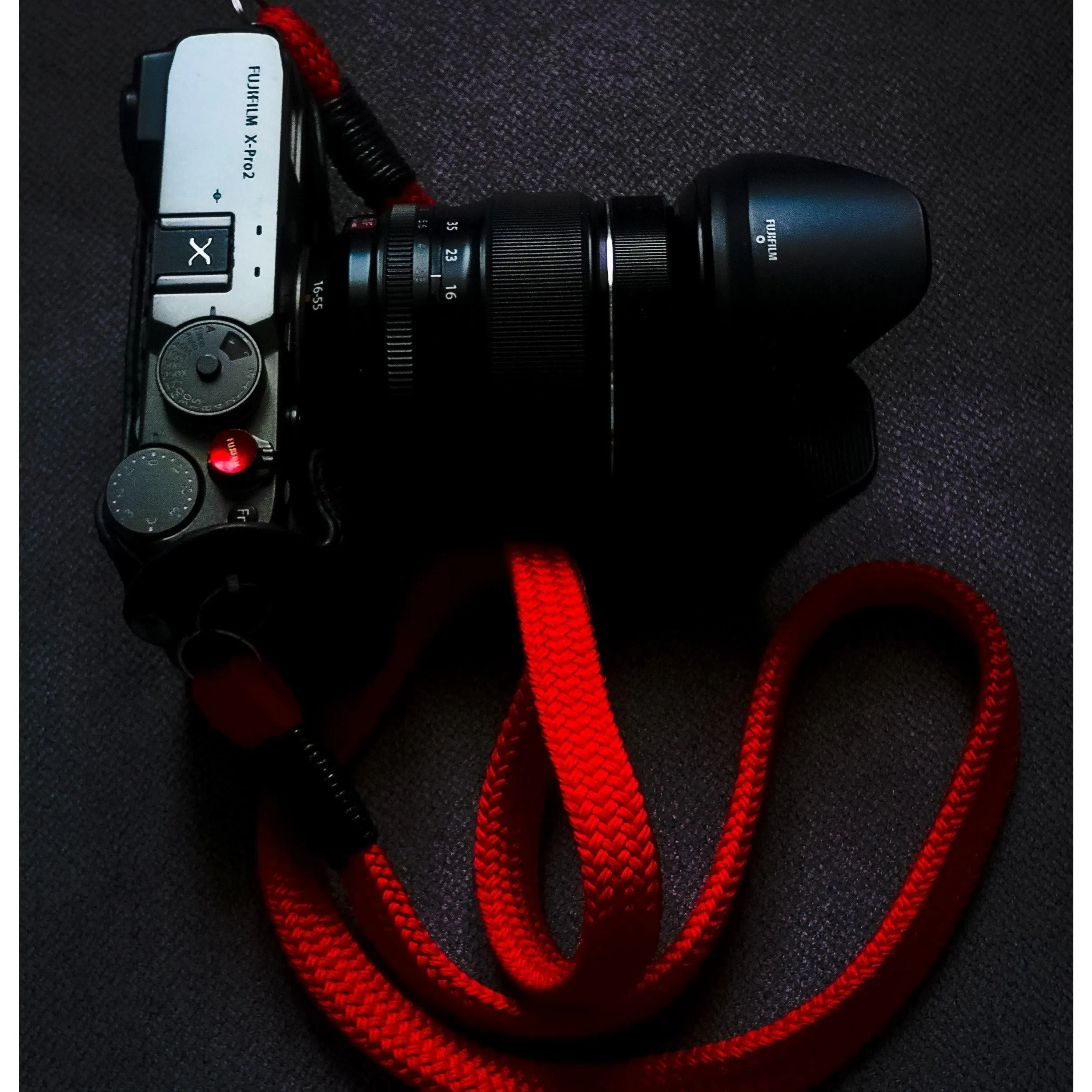 Comfortable Hand Lanyard Flat Red Acrylic Camera Strap SE