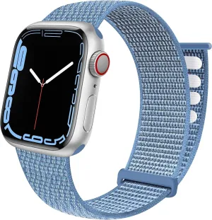 Apple Watch Nylon Loop Strap (Blue) Sporty Motion Style Premium Outdoor Look