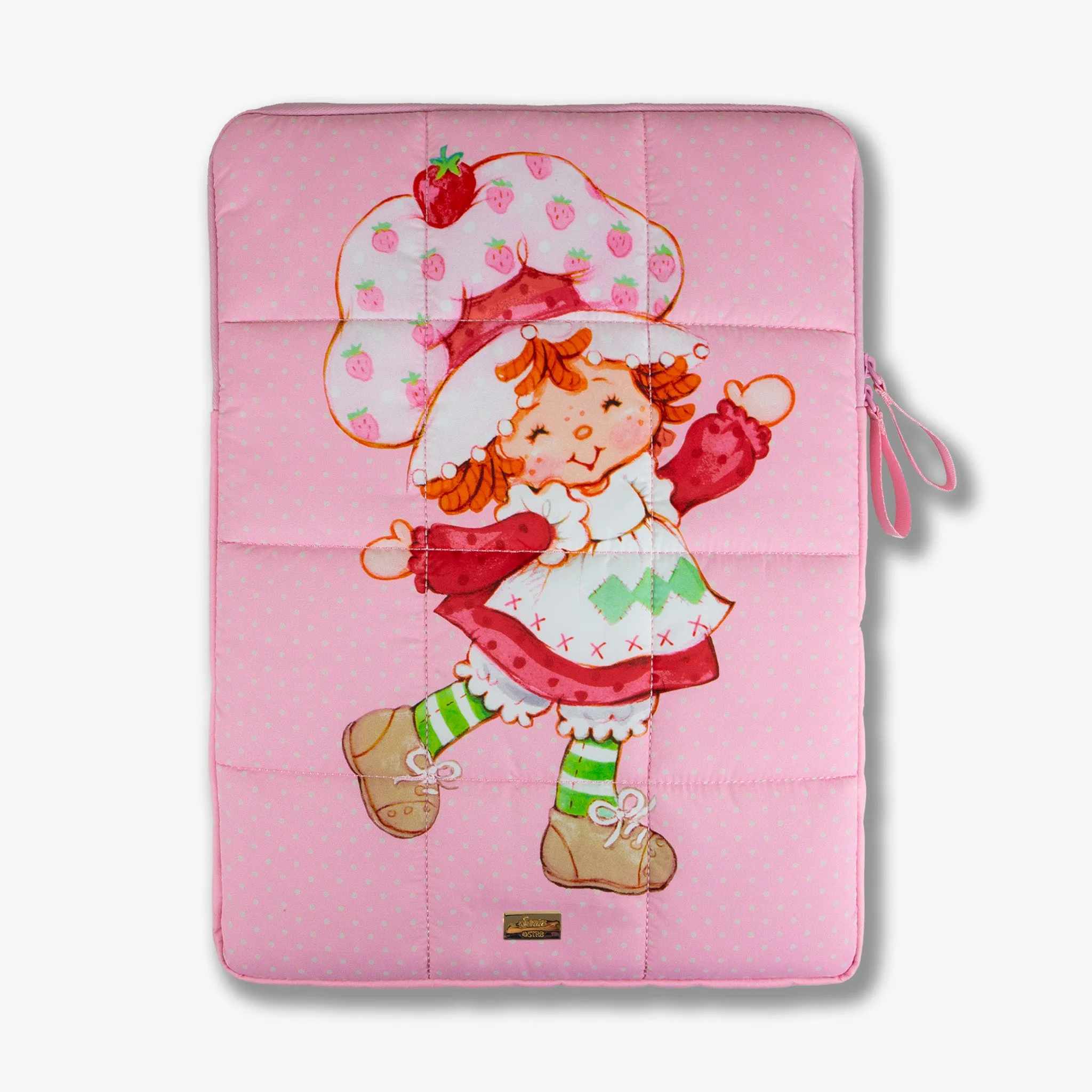 Puffy Laptop Sleeve - Strawberry Shortcake? Vintage smooth PU leather strong hinge stand