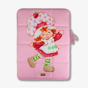 Puffy Laptop Sleeve - Strawberry Shortcake? Vintage smooth PU leather strong hinge stand