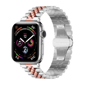 Modern Design Outdoor Performance Gear Apple Watch Steel Strap Jubilee (Silver/Rose Gold)
