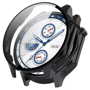 TPU Shielding Covering OnePlus Watch 2 PC Case with Glass (Black)
