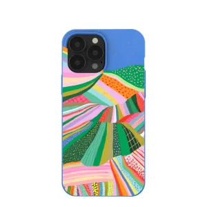 Electric Blue Bloomstatic iPhone 13 Pro Max Case Clear Surface Polished Detail