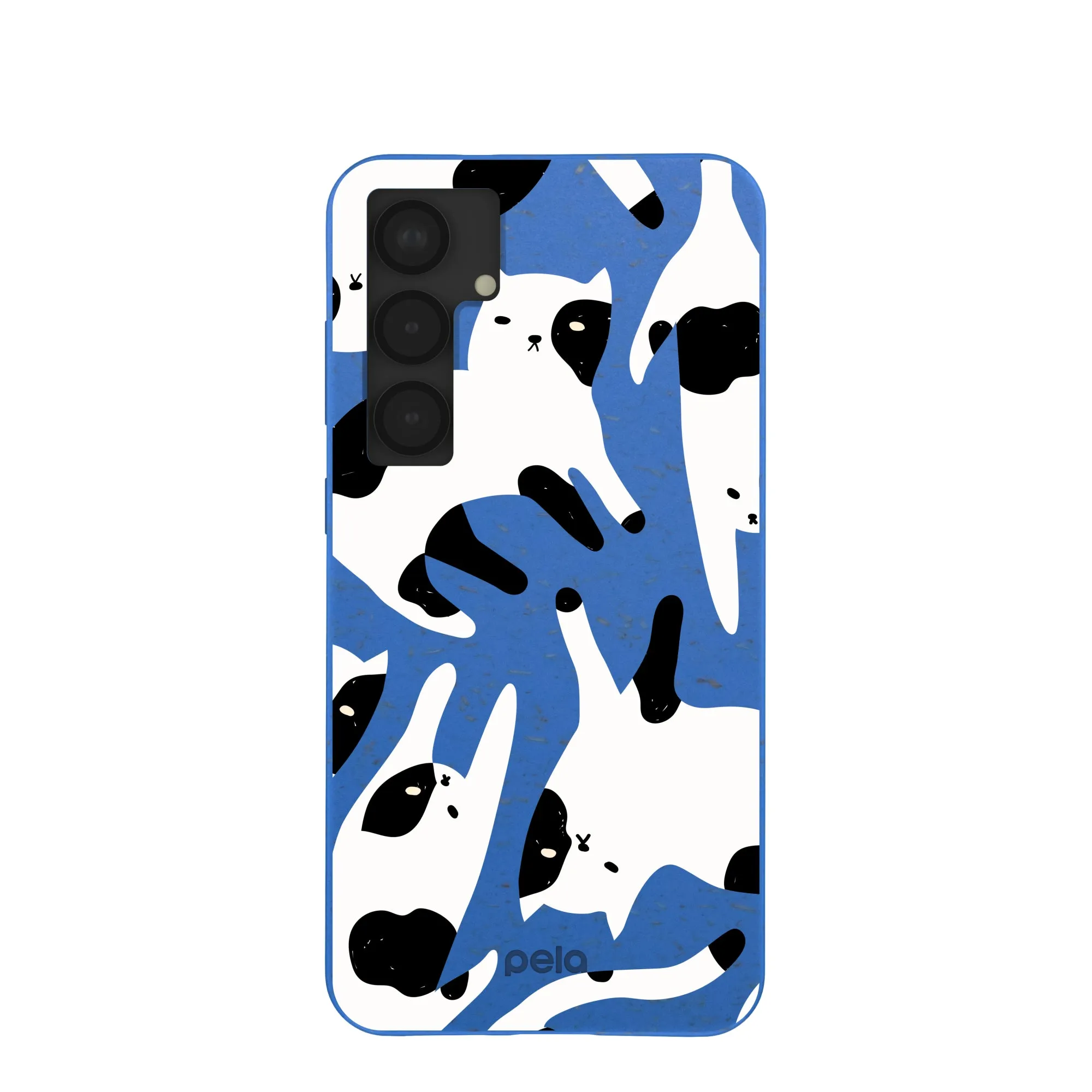 Non Slip Surface Electric Blue Cat Cow Samsung Galaxy S25 (Plus) Case
