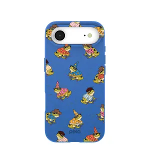 Electric Blue Fancy Frogs iPhone Air Case Refined Texture Trendy Design