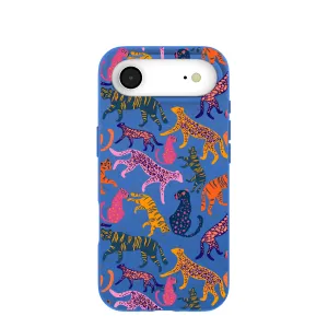 Modern Design Texture Electric Blue Jungle Cat iPhone Air Case