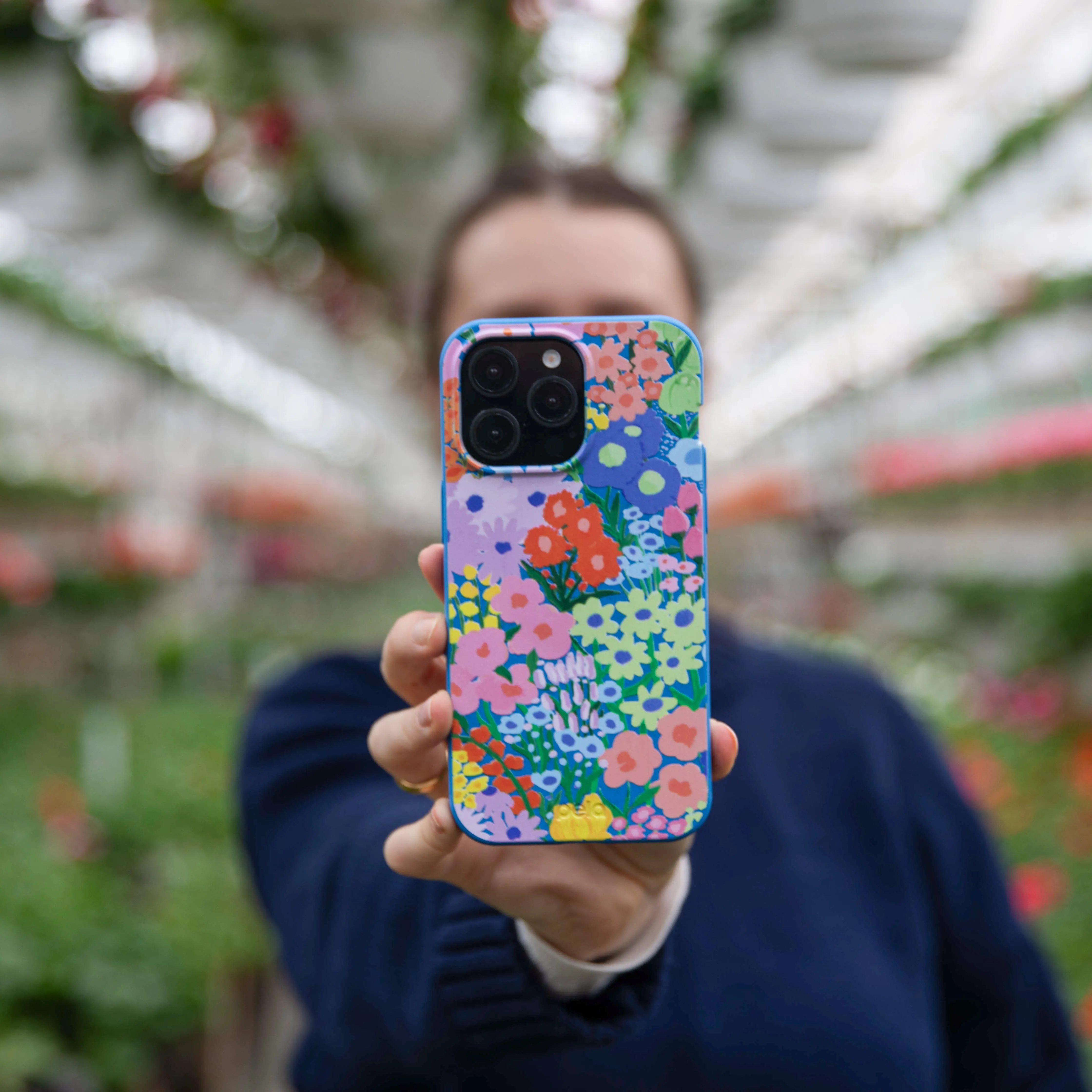 Electric Blue Painted Garden iPhone Air Case Luxury Coating