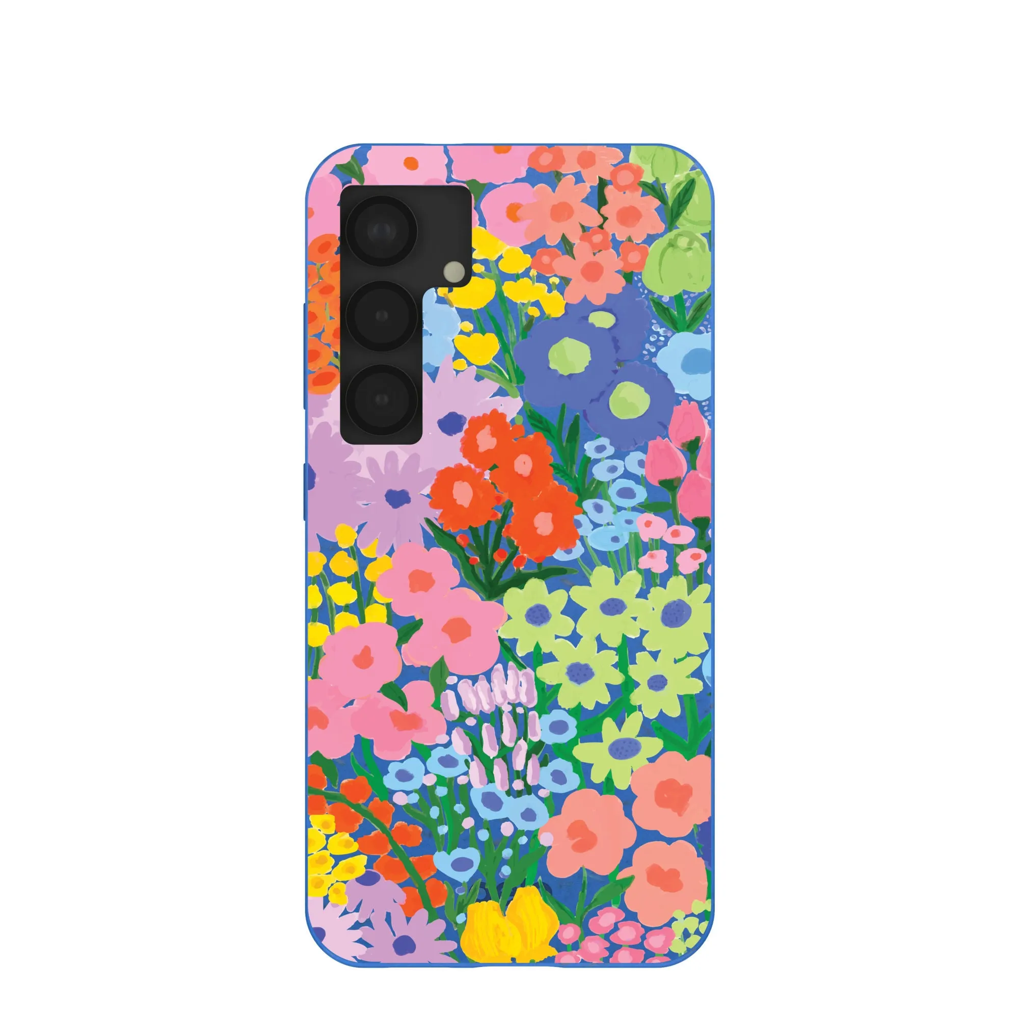 Youth Style Creative Form Electric Blue Painted Garden Samsung Galaxy S25 Case