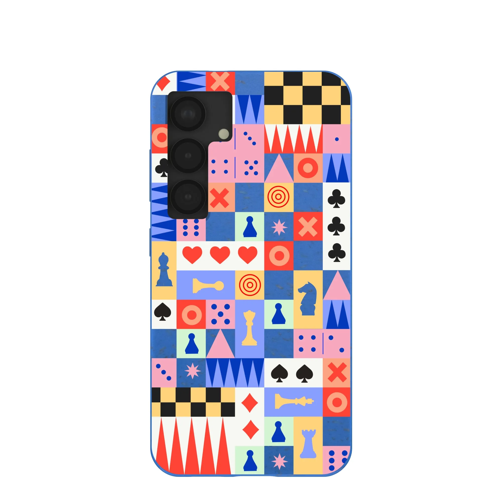 Rugged Frame Design Electric Blue Playful Palette Samsung Galaxy S25 Case