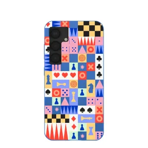 Rugged Frame Design Electric Blue Playful Palette Samsung Galaxy S25 Case