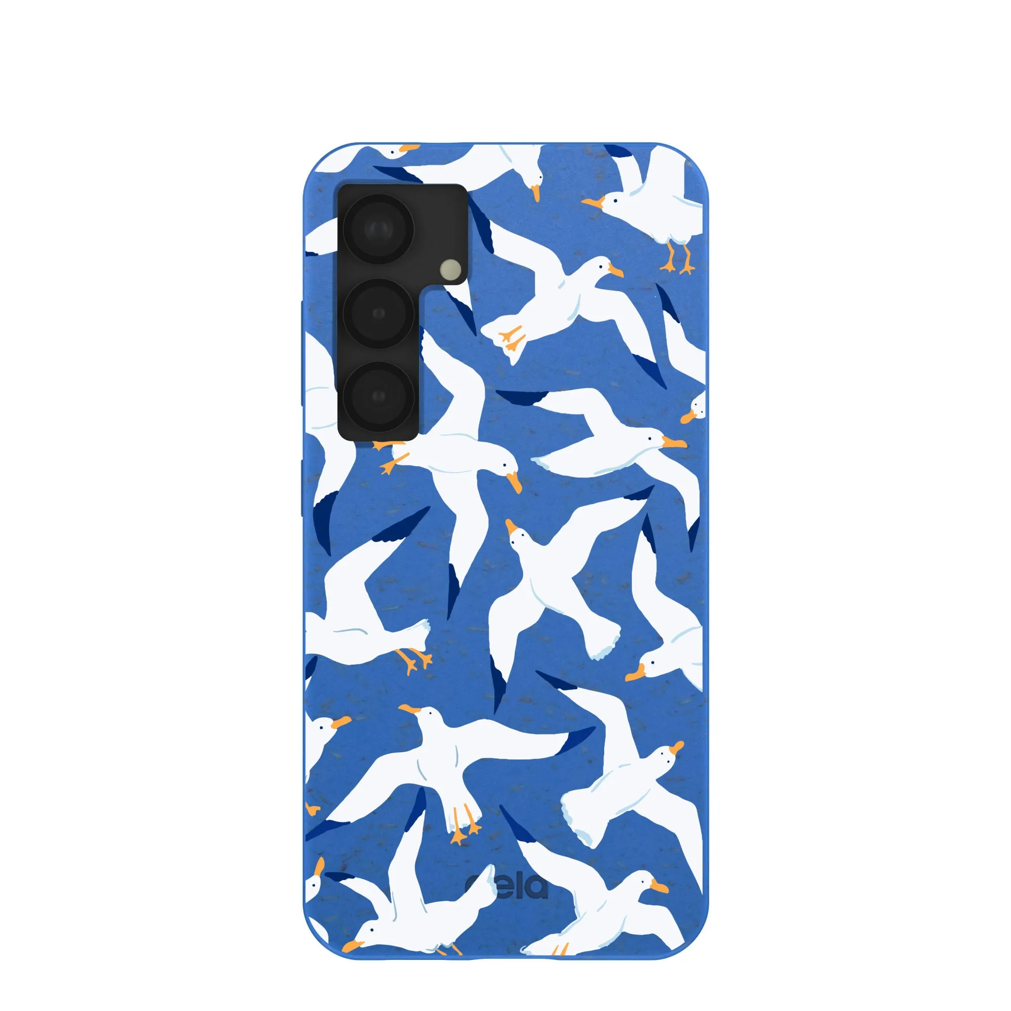 Durable Coating Shock Layer Electric Blue Seagulls Samsung Galaxy S25 Case