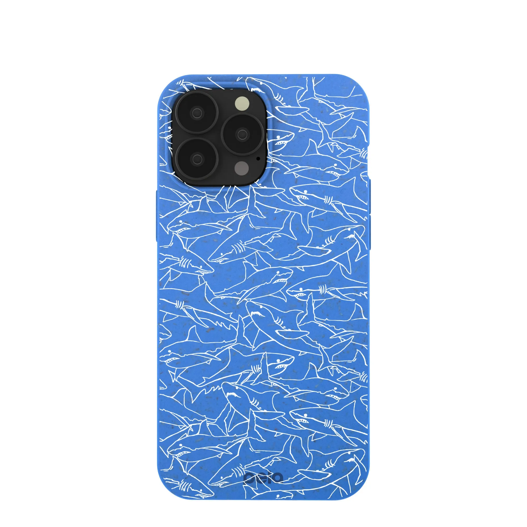 Electric Blue Shark Frenzy iPhone 13 Pro Max Case Trendy Pattern