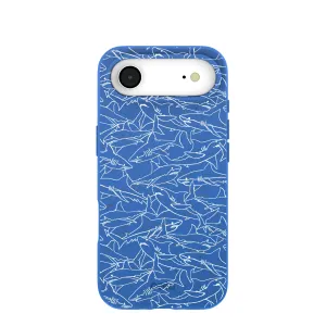Electric Blue Shark Frenzy iPhone Air Case Hybrid Surface Layer Refined Style