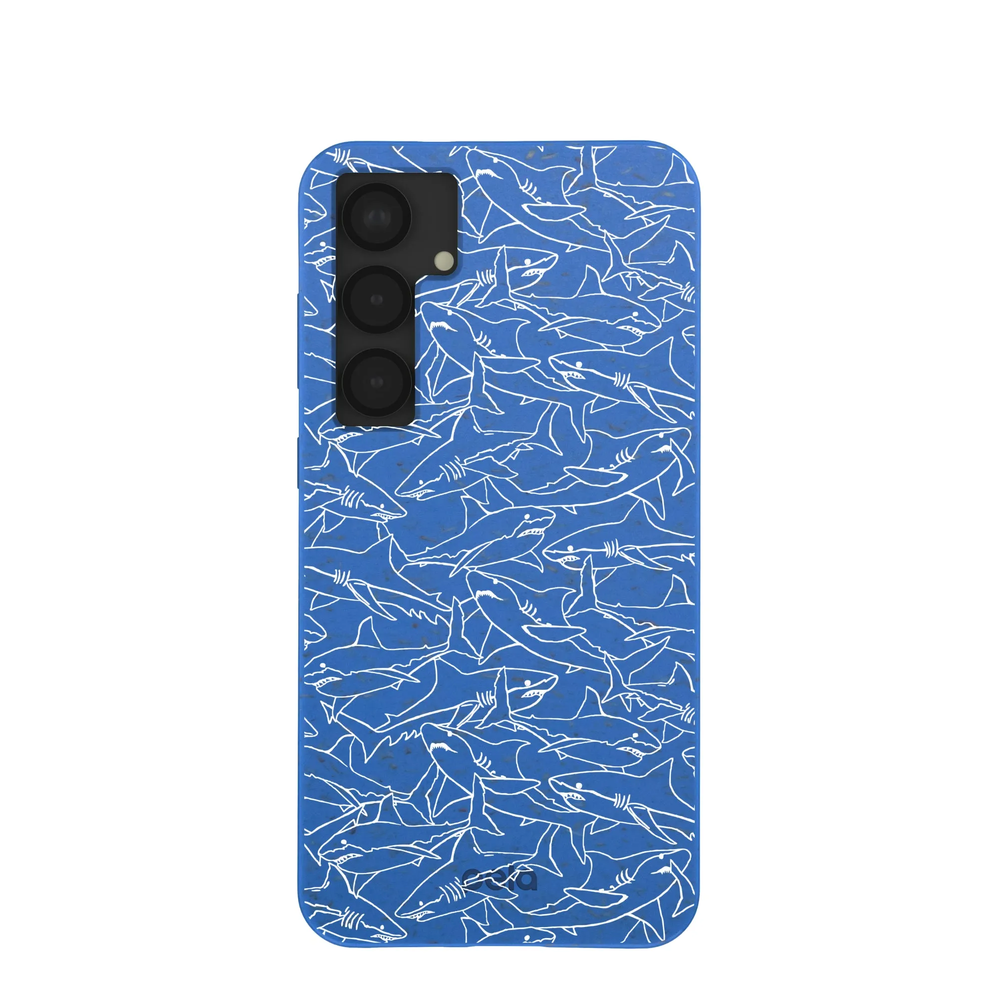 Shock Resistant Build Electric Blue Shark Frenzy Samsung Galaxy S25 (Plus) Case