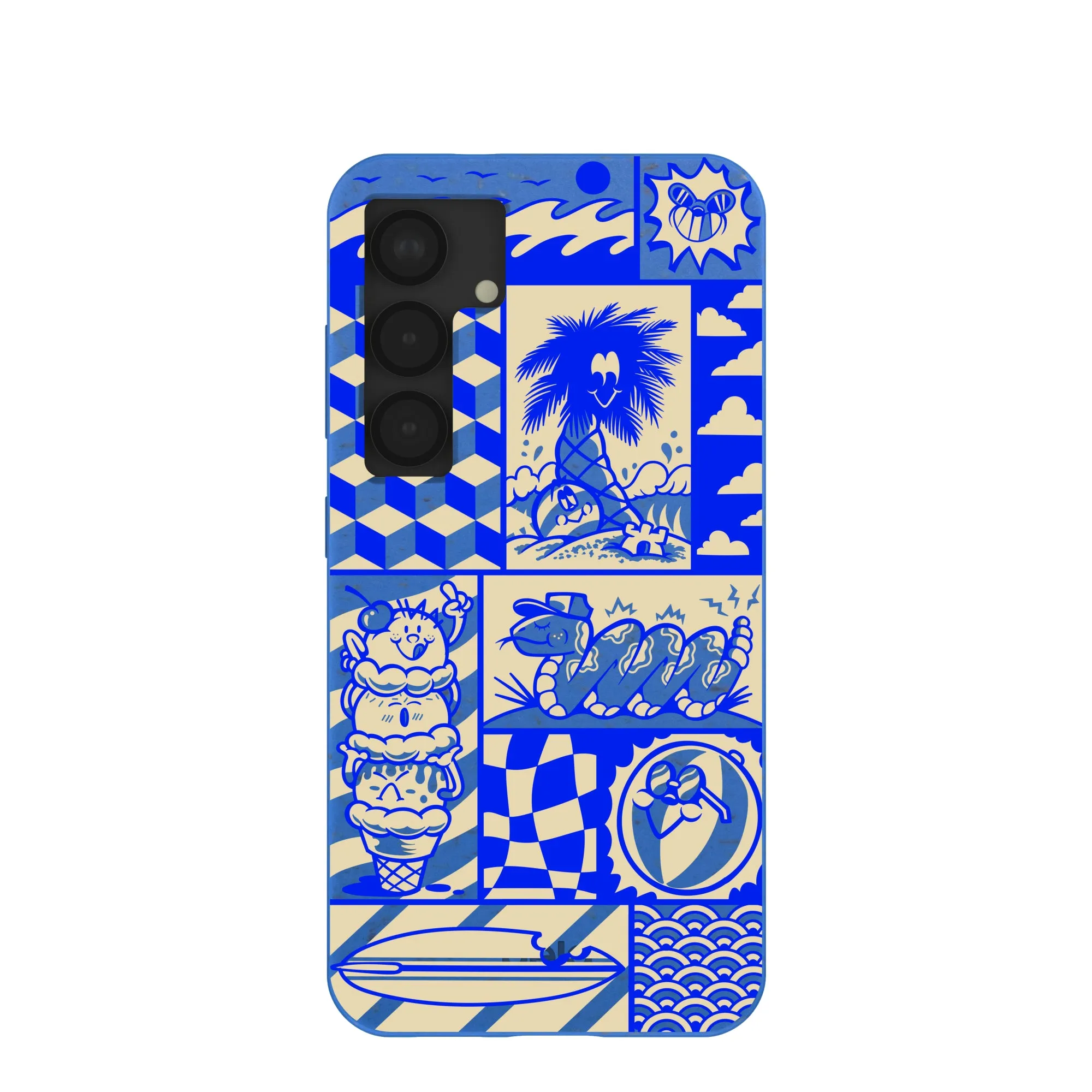 Urban Texture Sleek Detail Electric Blue Summer Blues Samsung Galaxy S25 Case