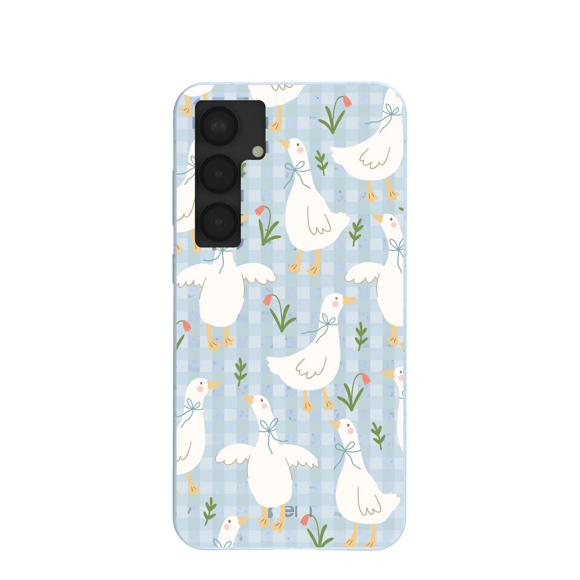 Subtle design Full Coverage Powder Blue Blooming Quackers Samsung Galaxy S25 (Plus) Case