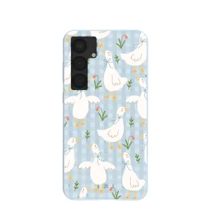Subtle design Full Coverage Powder Blue Blooming Quackers Samsung Galaxy S25 (Plus) Case