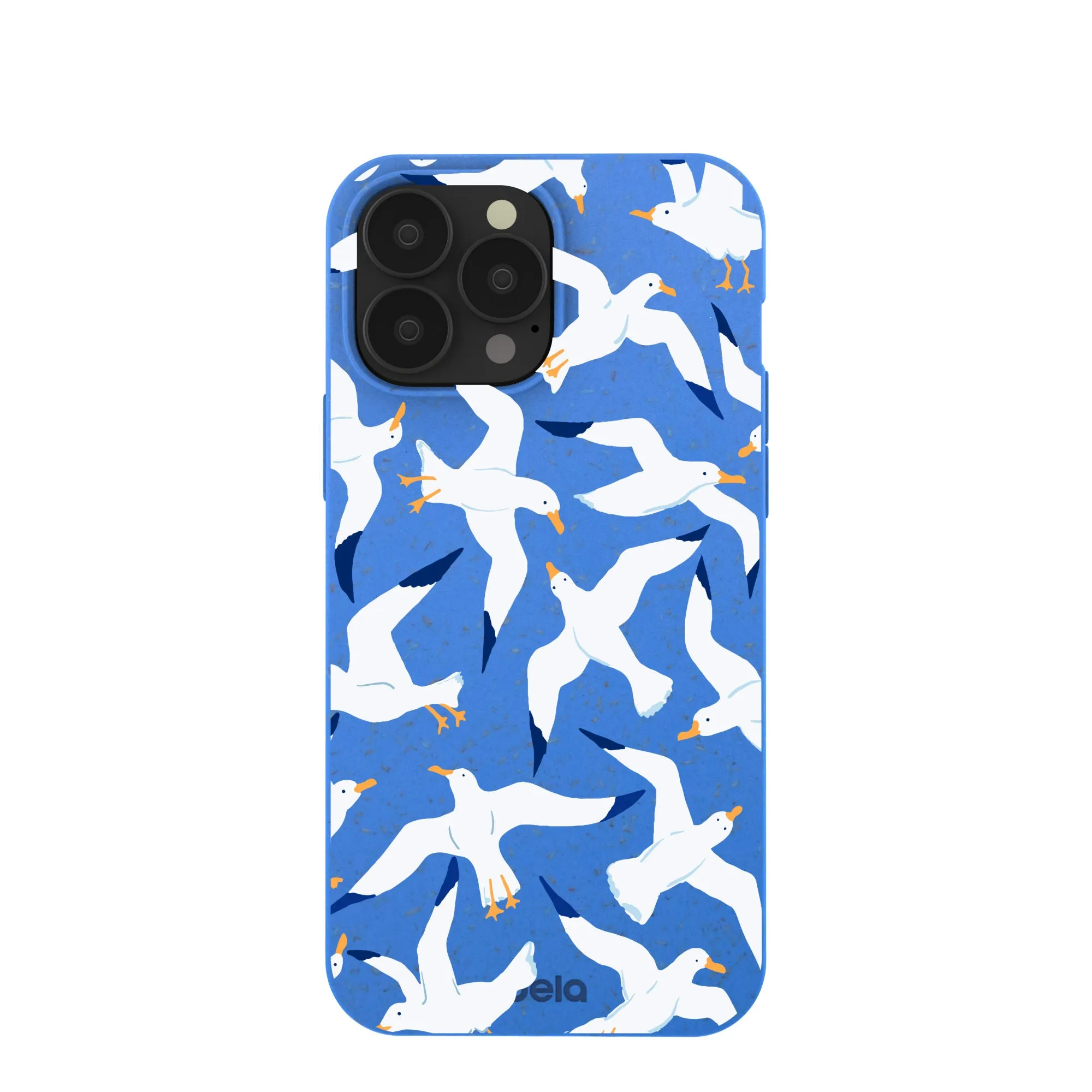 Matte Coating Finish Electric Blue Seagulls iPhone 13 Pro Max Case