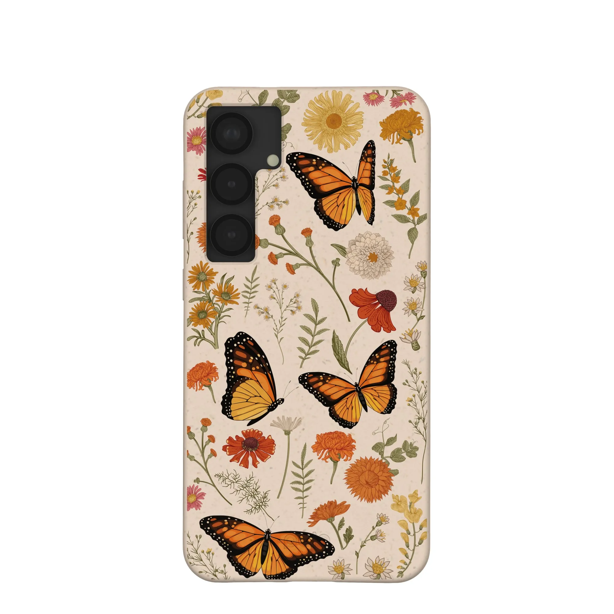 Seashell Monarch Butterfly Samsung Galaxy S25 (Plus) Case Gloss Surface