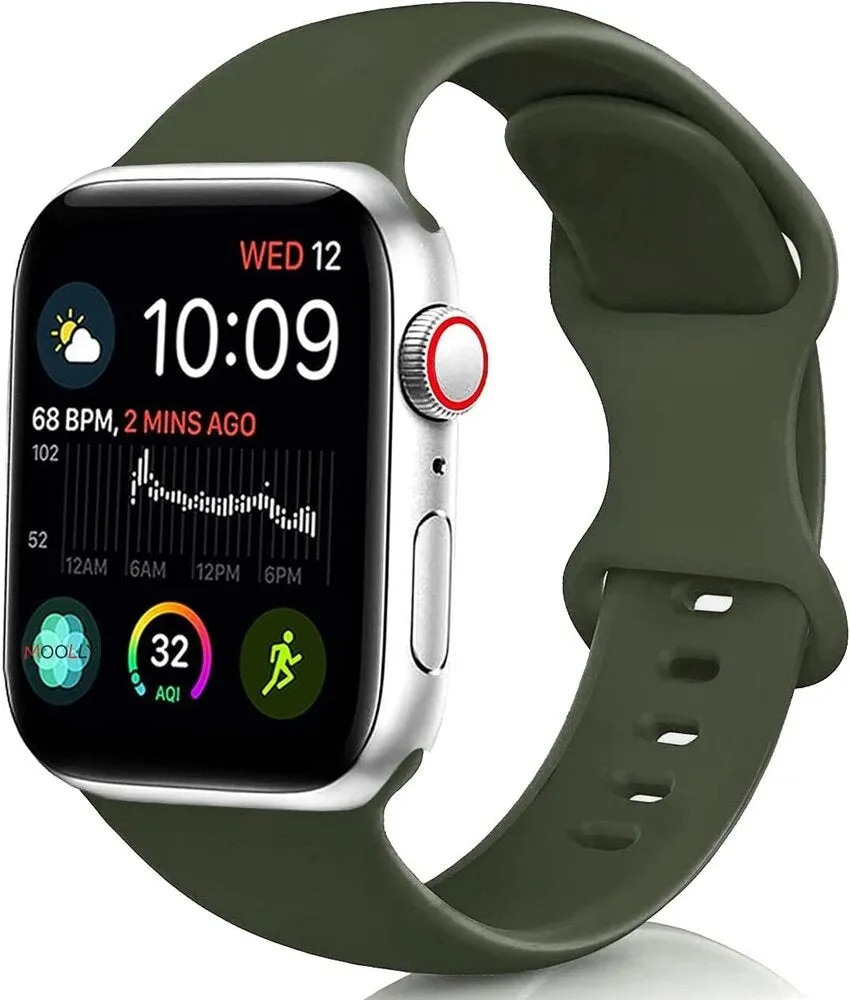 Apple Watch Silicone Strap Classic (Army Green) Rugged Comfort Sleek Functional Style