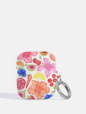 premium rubber airpods protector Exotic Fruit & Flowers AirPods