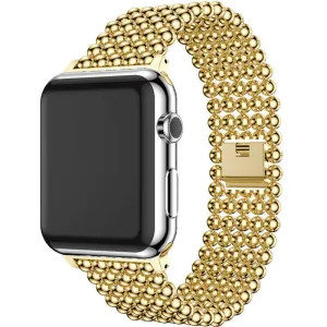 Apple Watch Beaded Steel Strap (Gold) All Purpose Wear Smooth Touch