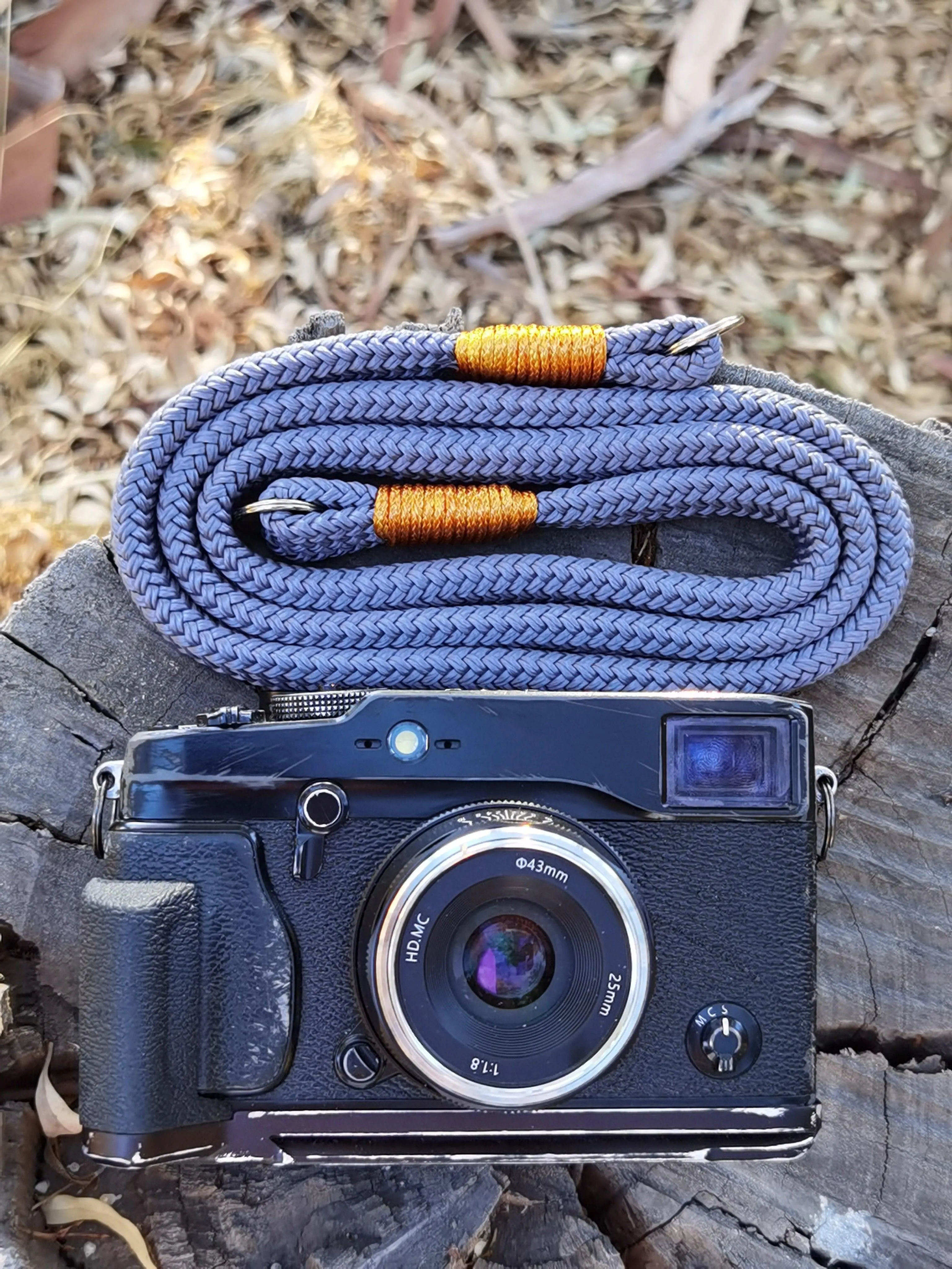 Flat Grey Acrylic Camera Strap SE Hands Free Use