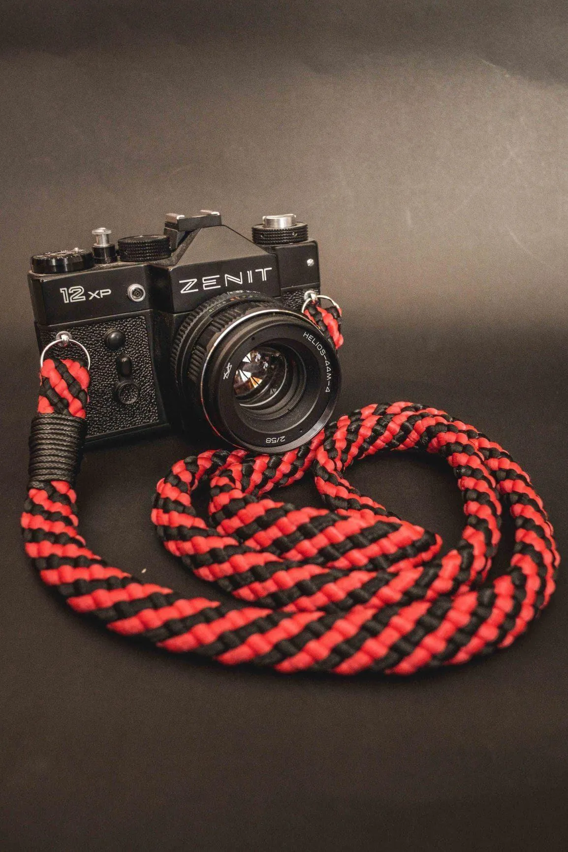 Fashion Accessory Flat Red/Black Acrylic Camera Strap