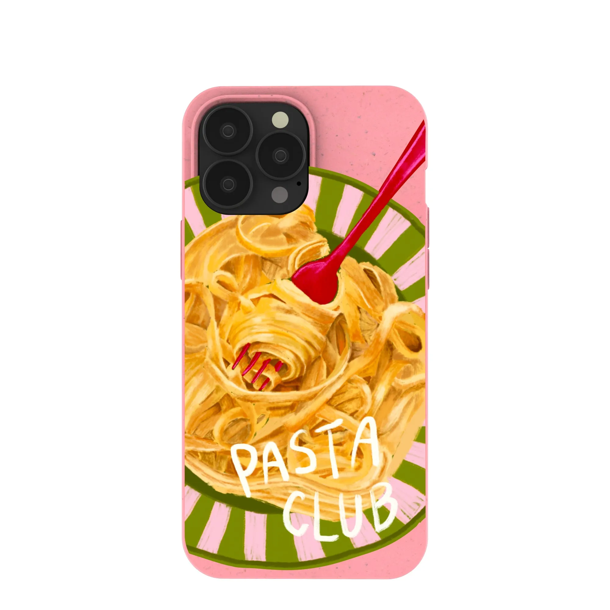 Scratch Resistant Bubblegum Pink Pasta Club iPhone 13 Pro Max Case