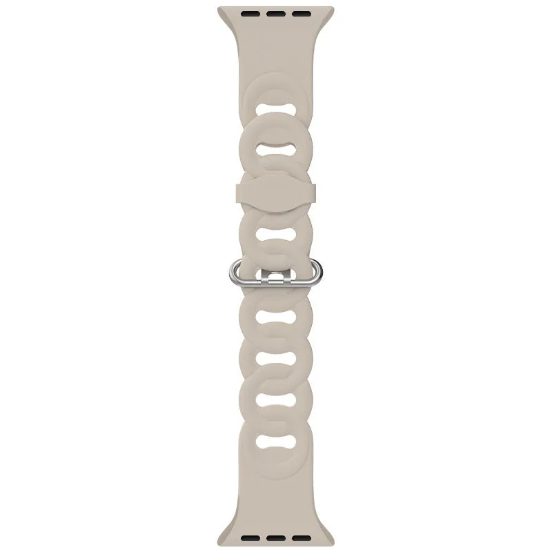 Universal Option Apple Watch Silicone Chain Strap (Beige)