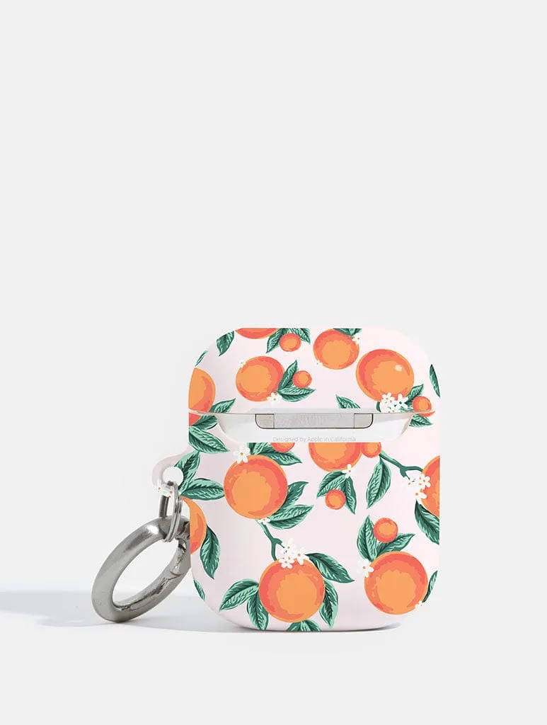 Floral Orange AirPods Case vivid pastel ergonomic airpods shell