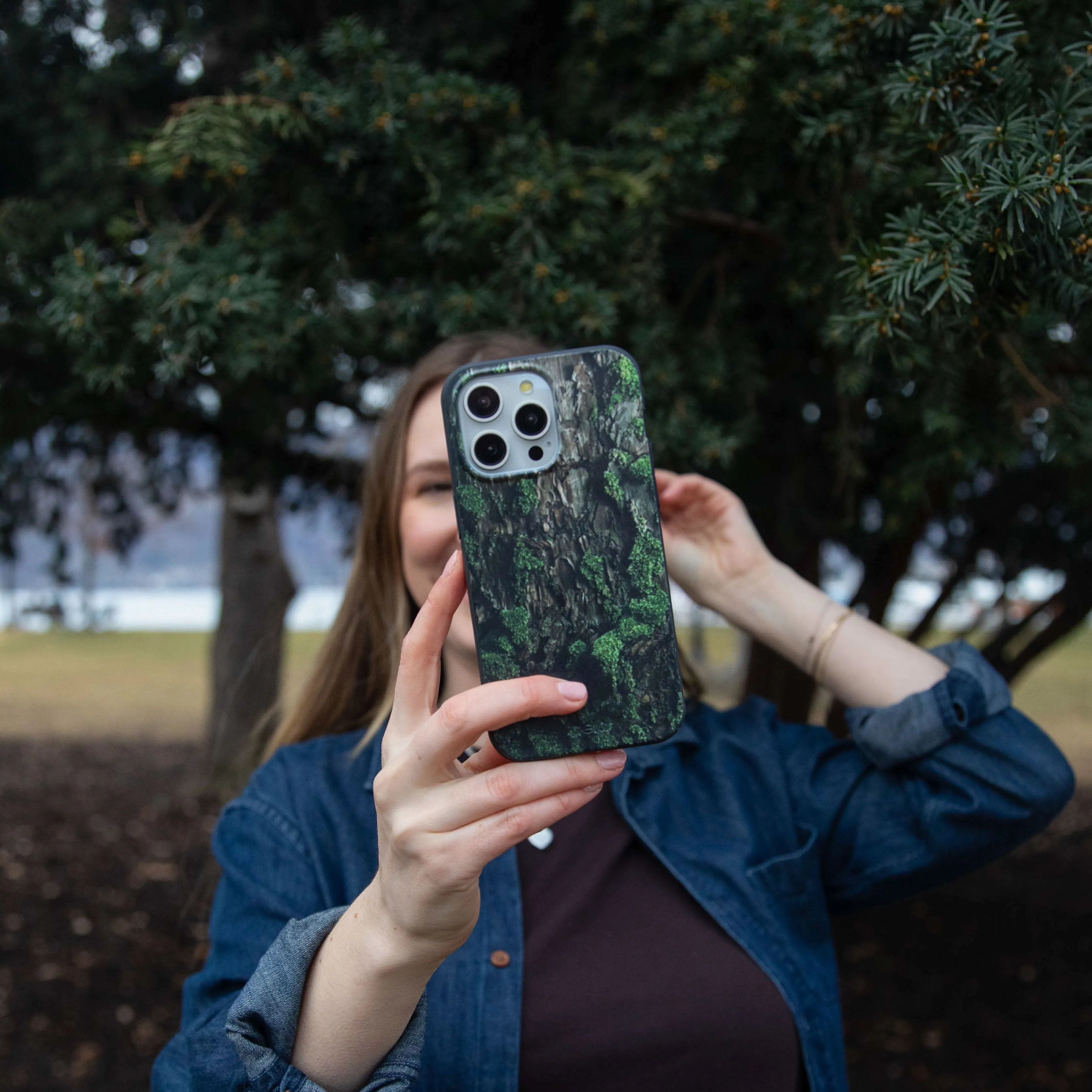 Premium Material Black Tree Bark iPhone Air Case