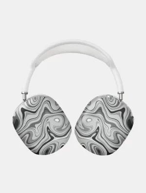 shock resistant ergonomic airpods case Monochrome Swirl AirPods Max Case in Matte