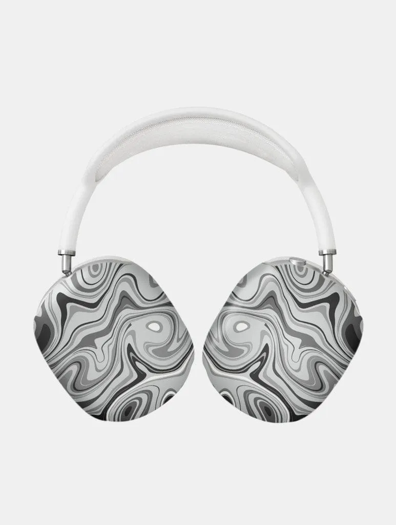 shock resistant ergonomic airpods case Monochrome Swirl AirPods Max Case in Matte