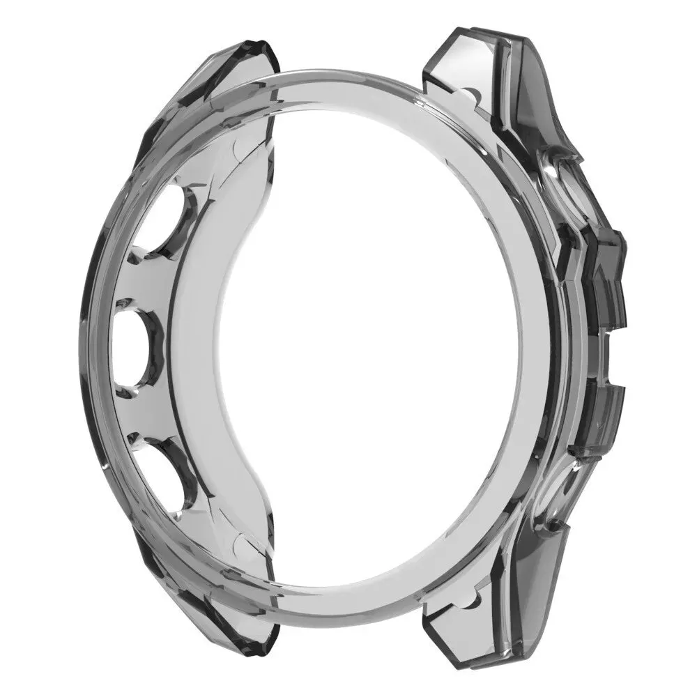 Garmin Fenix 8 - 43mm TPU Case (Transparent-Black) Shock Guarding Anti-Fall Case