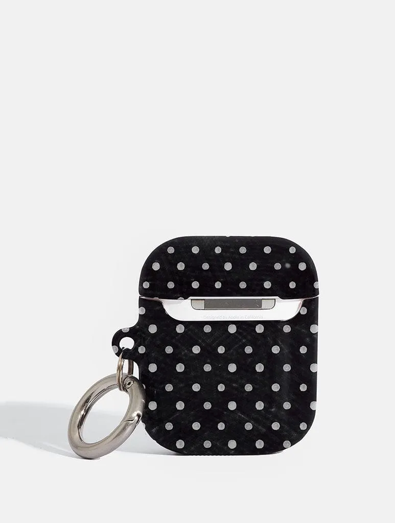 Black and White Painted Polka Dot Airpods Case airpods case for active users