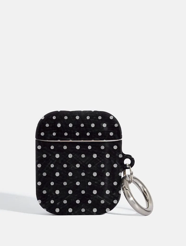 Black and White Painted Polka Dot Airpods Case Soft Protective Sleeve magnetic strap travel shell