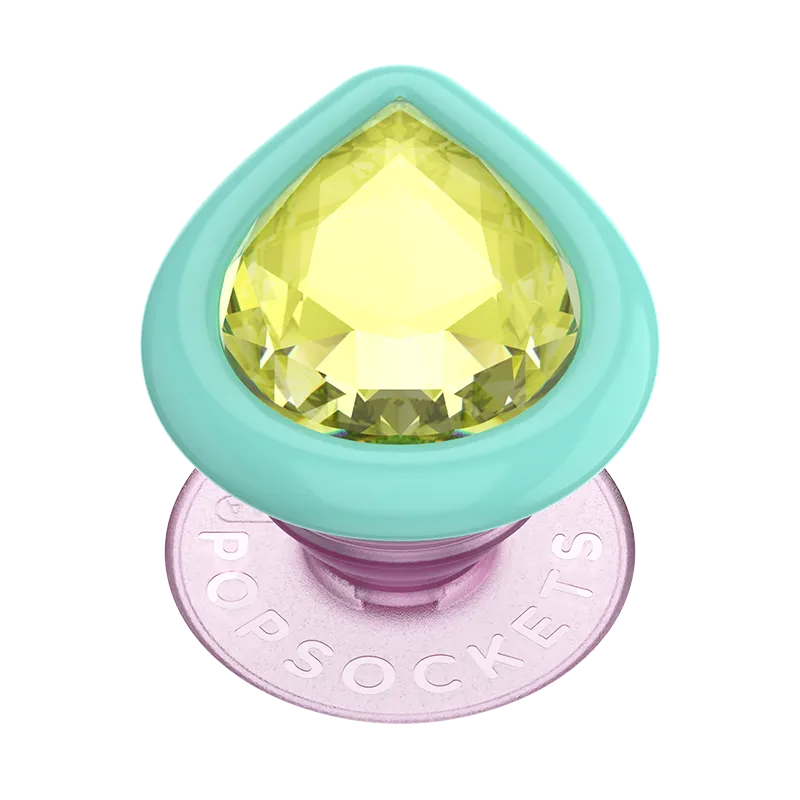 Pop Socket Twist Grip Pop Socket Luxury Canary Yellow Crystal Tear PopGrip
