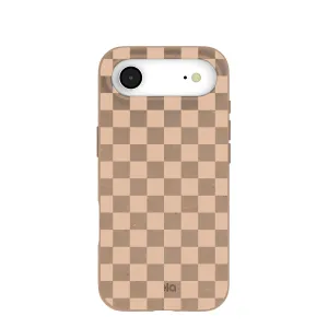 Chocolate Brown Latte Check iPhone Air Case Color Accent
