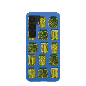 Electric Blue Pickling Pickles Samsung Galaxy S25 Case Premium Material