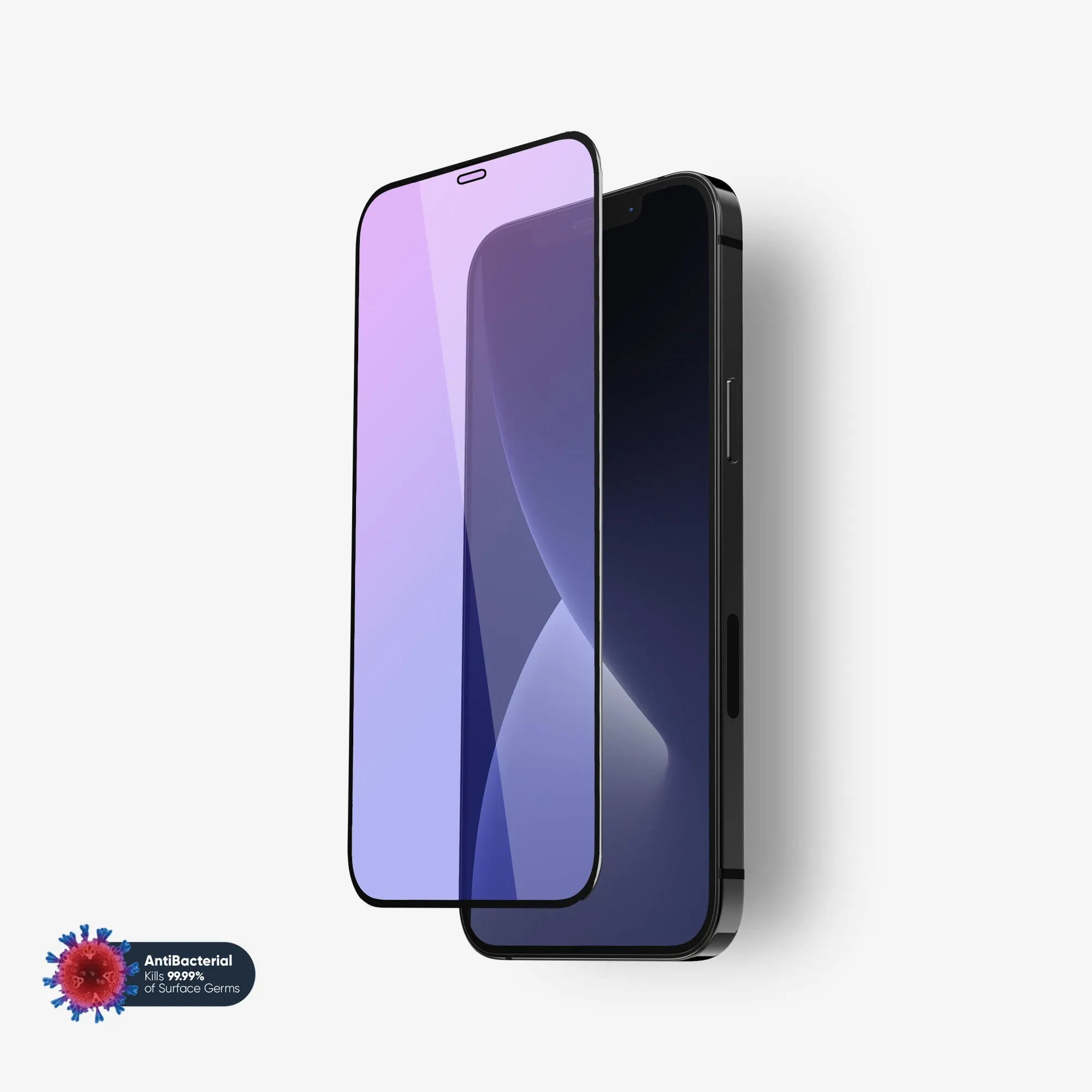 NanoArmour Anti-Blue light Screen Protector for iPhone 12 mini Antimicrobial Edge-to-Edge Anti Fingerprint Shield