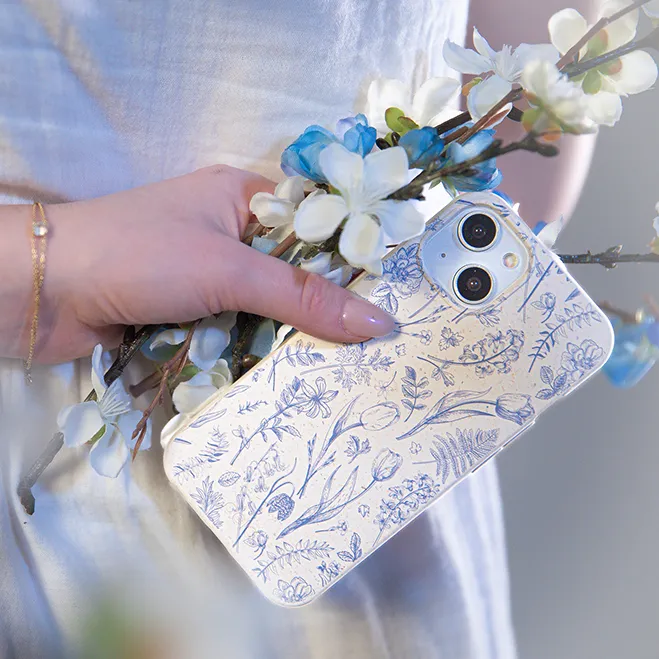 London Fog Indigo Bouquet iPhone Air Case Recyclable Material Hybrid Texture Design