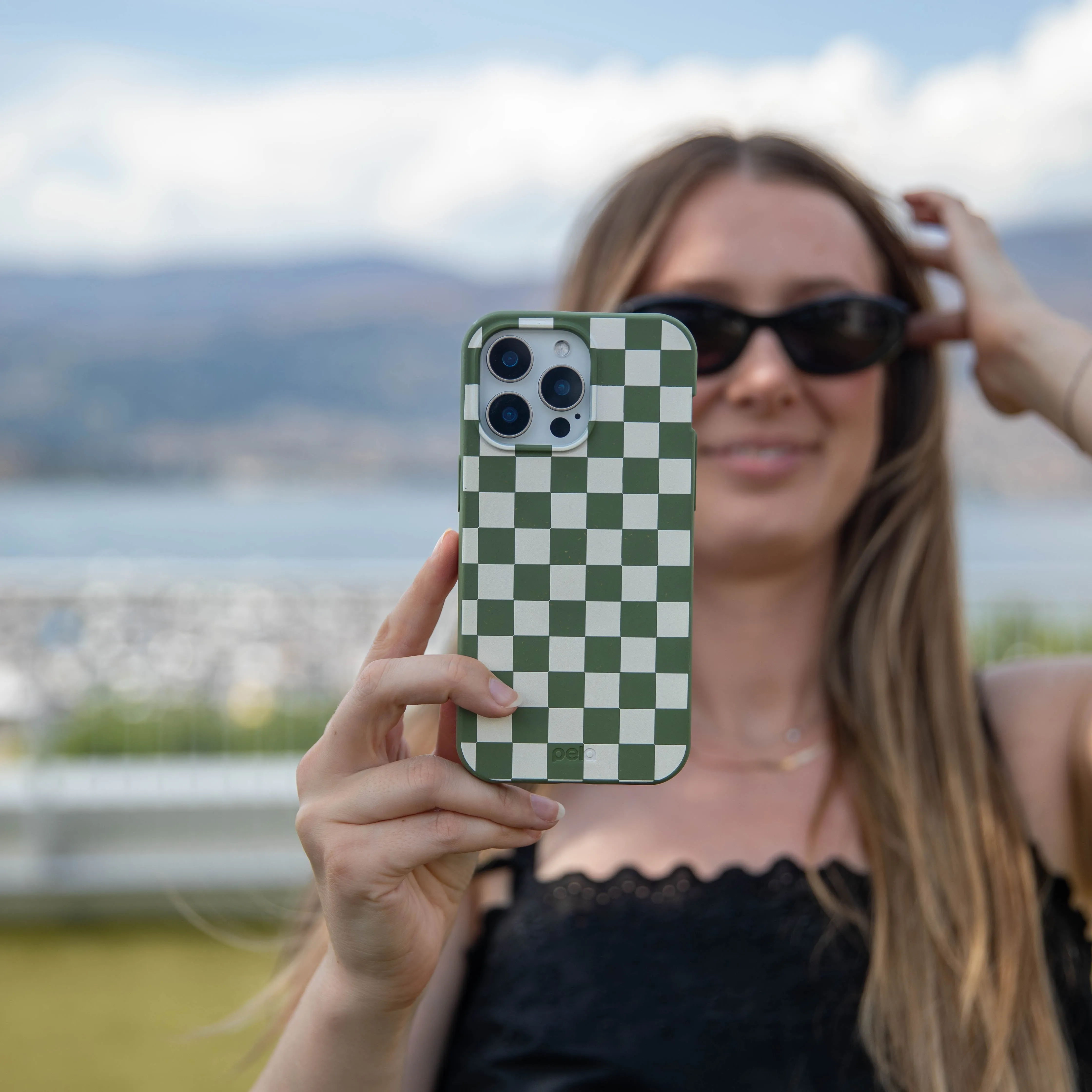 Forest Floor Matcha Check iPhone Air Case Matte Design Texture Comfort Padding